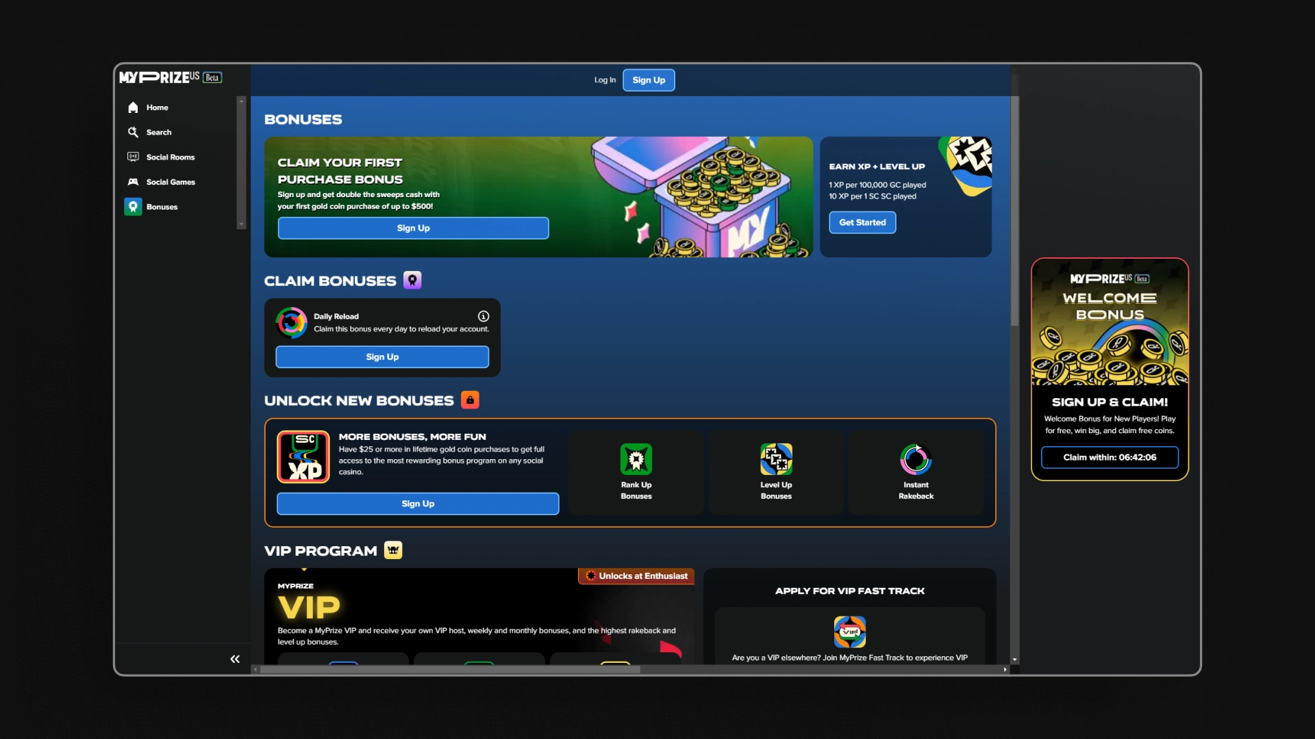 image bonus myprize casino