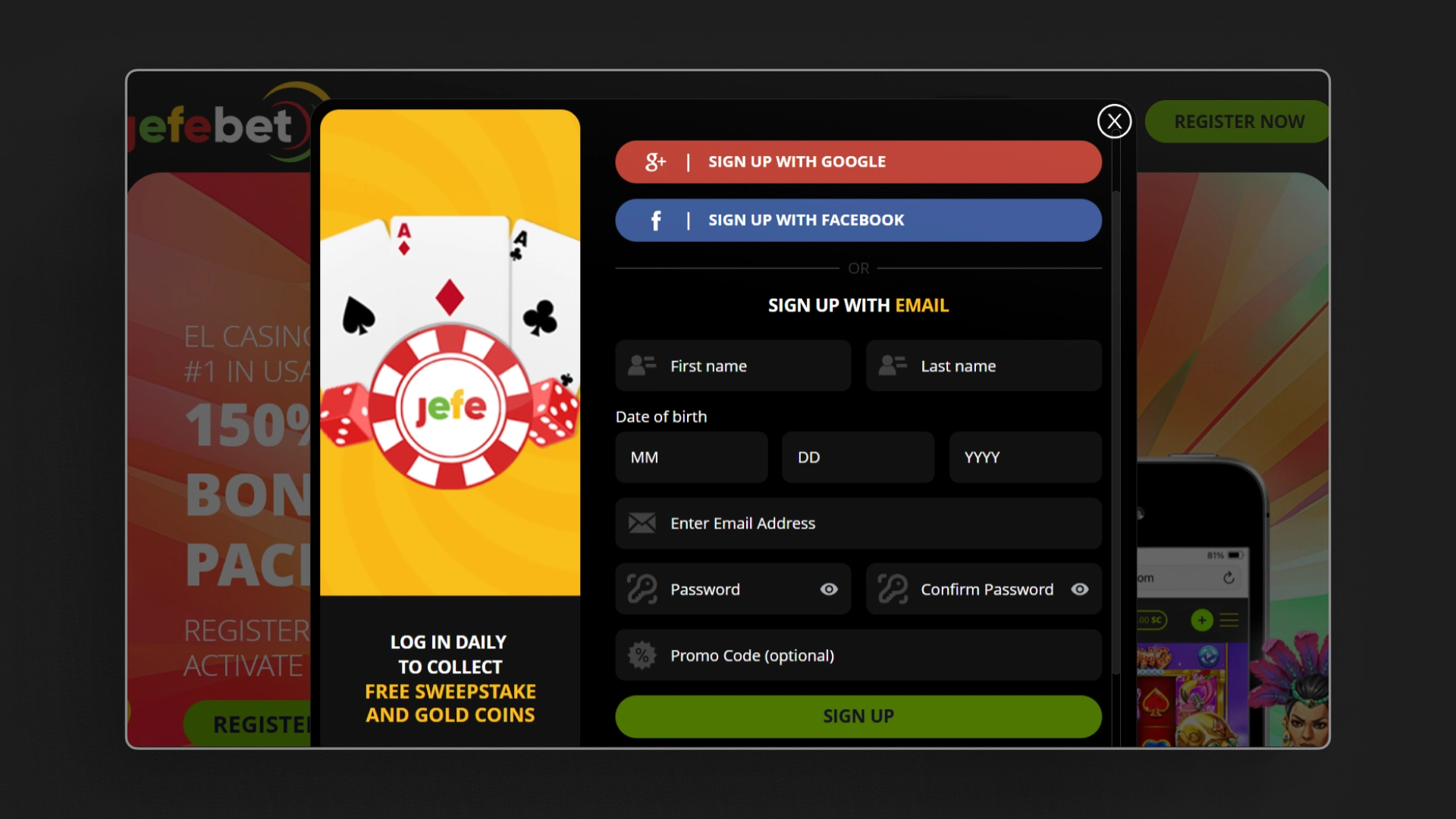 image register Jefebet_ casino