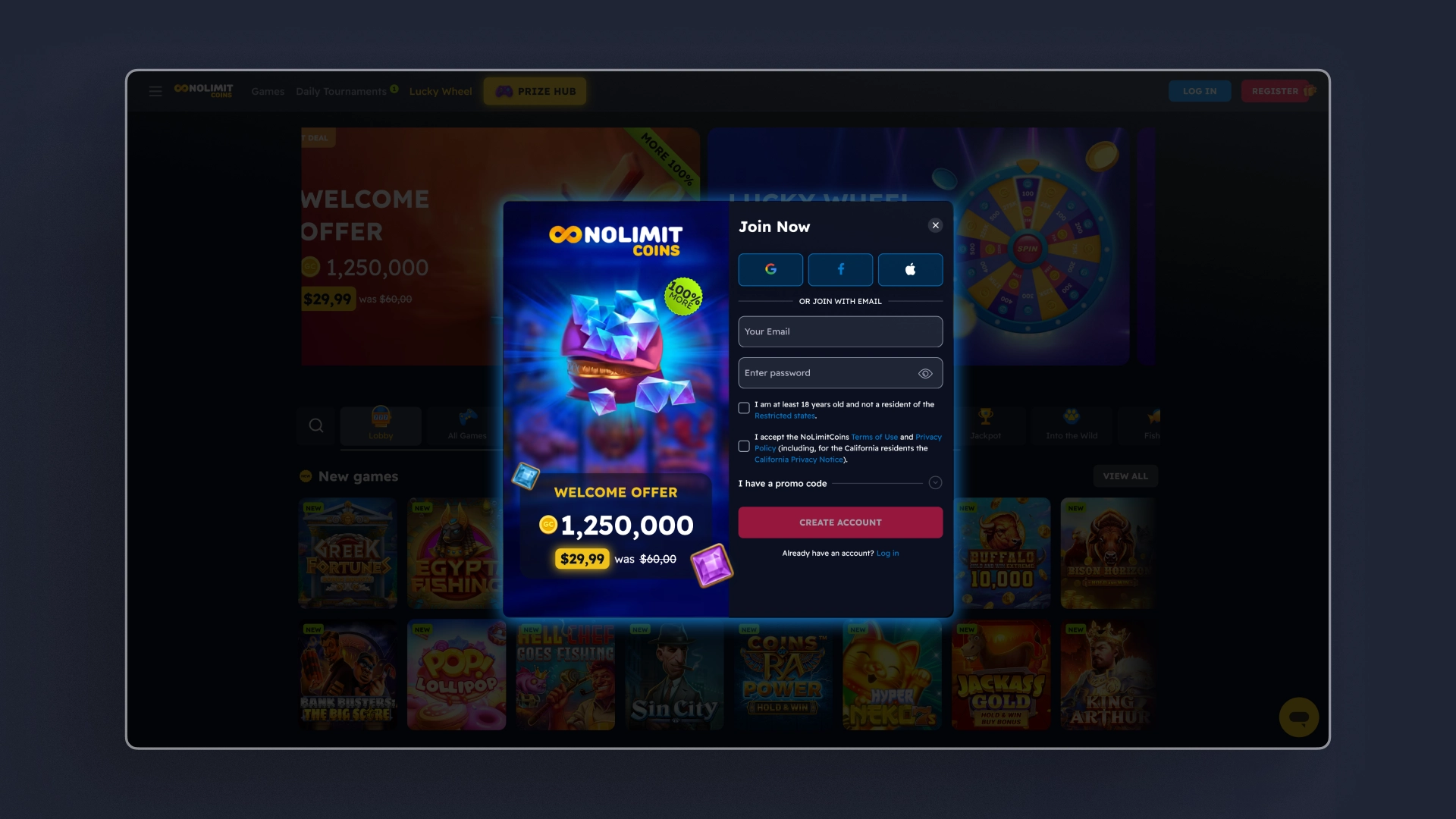 image register NoLimitCoins