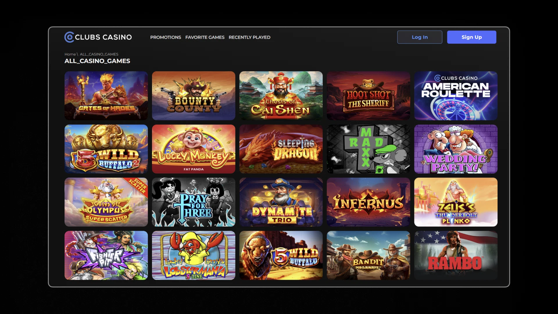 image Clubs casino games Code