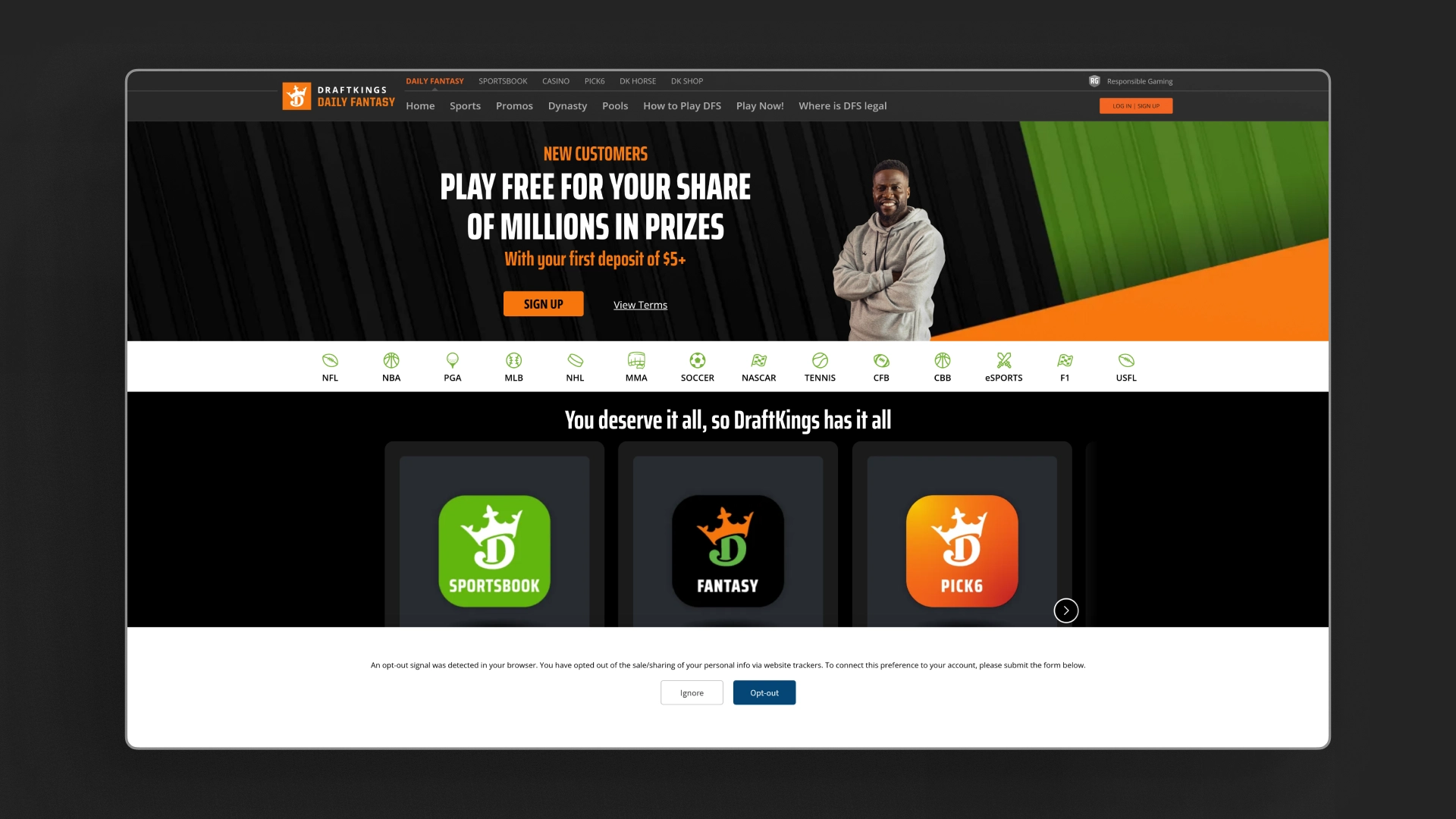 image DraftKings Fantasy Promo Code