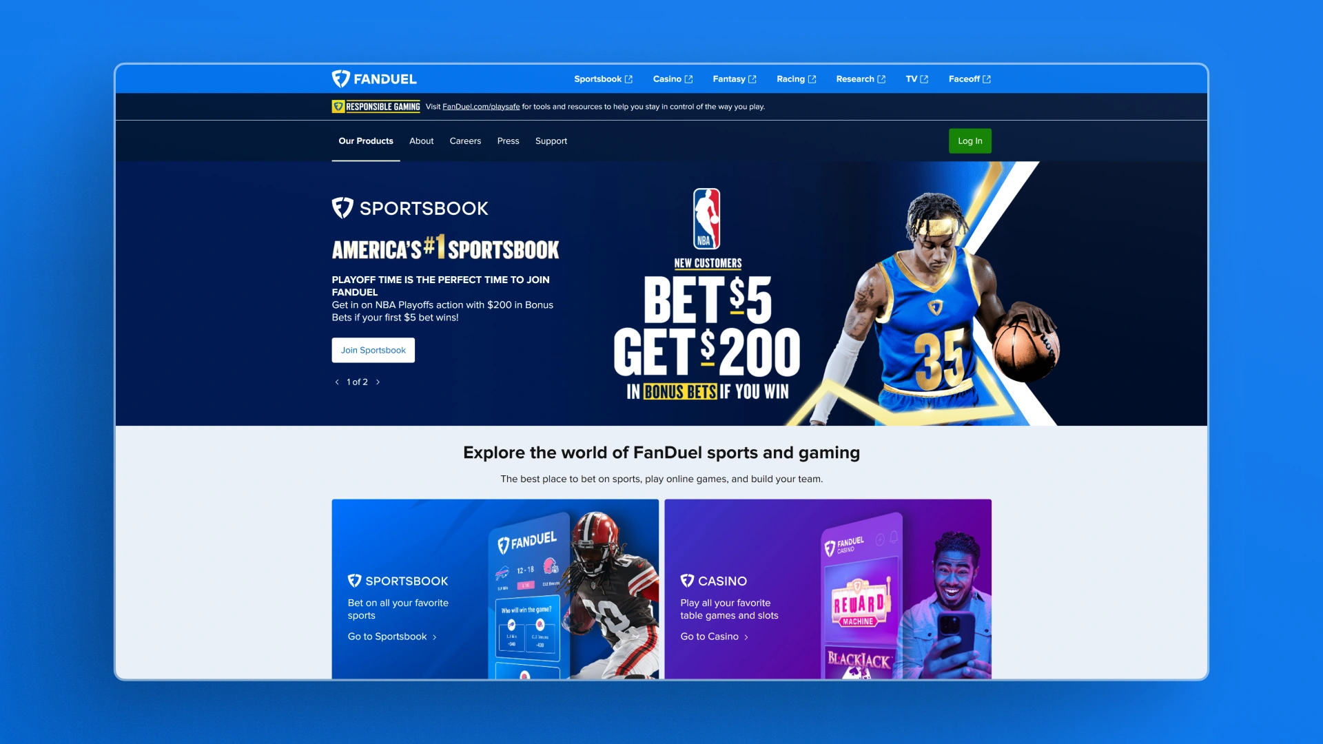image homepage FanDuel