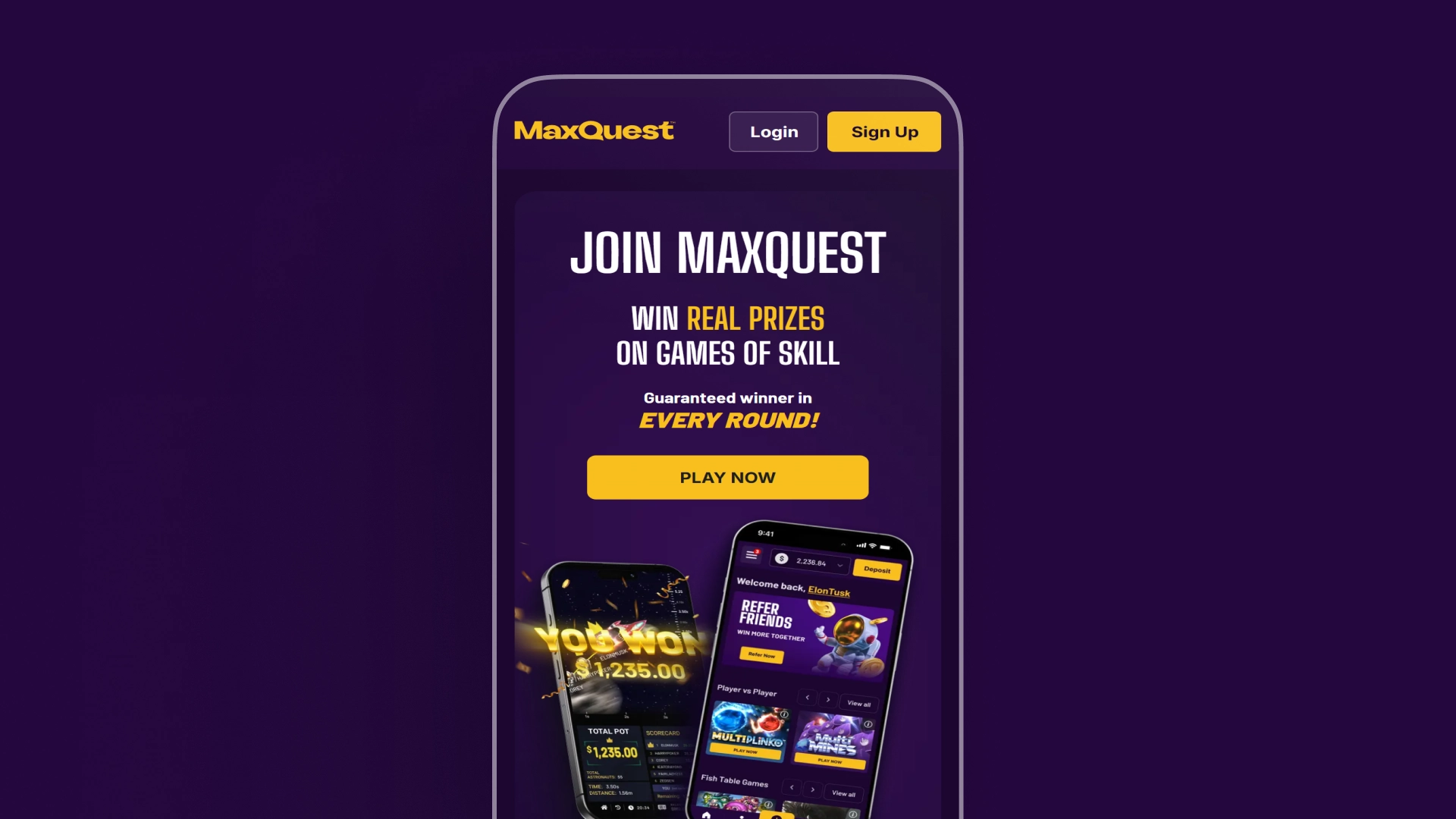 screenshot mobile home MaxQuest