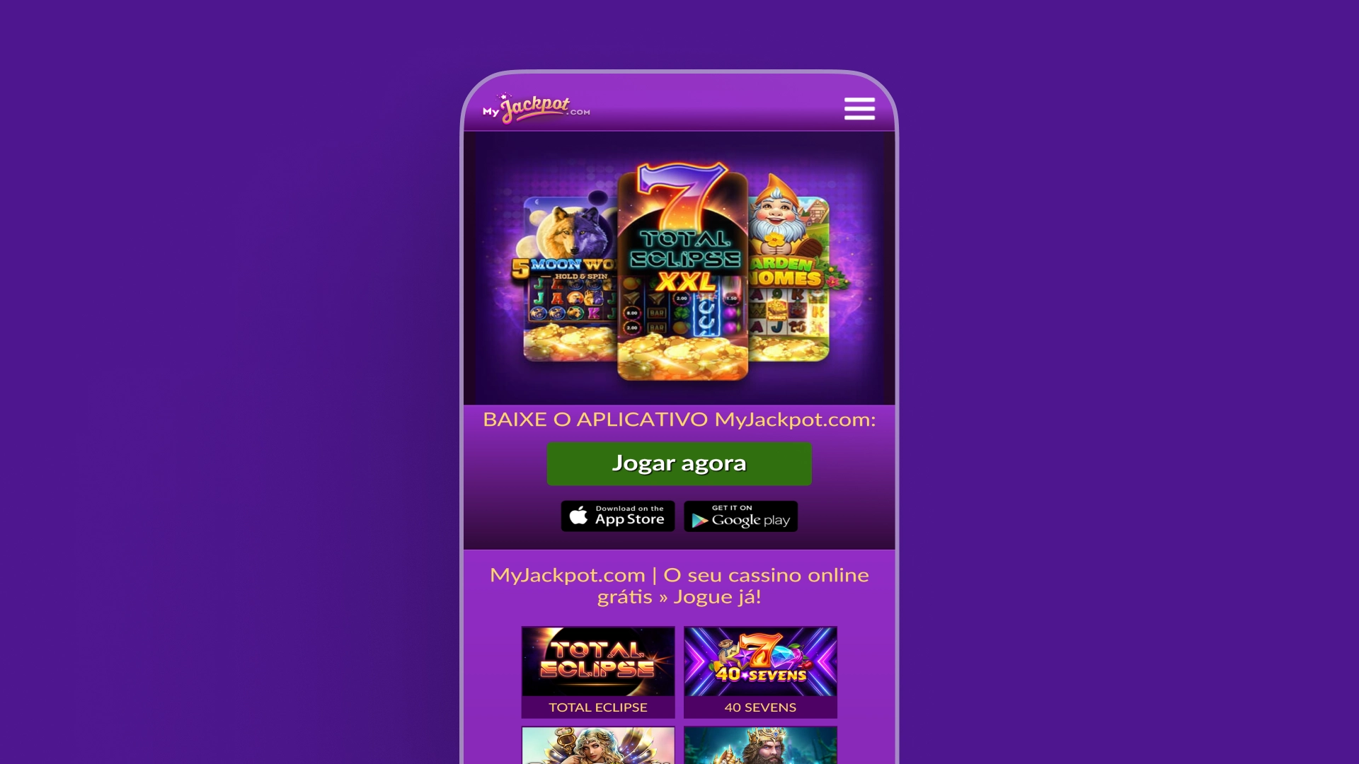 screenshot mobile home MyJackpot