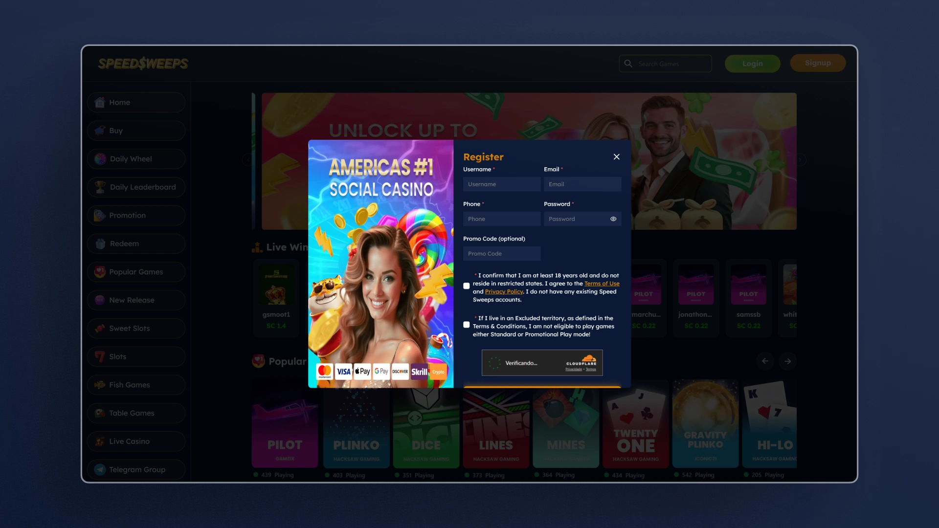 image How to Sign Up at SpeedSweeps