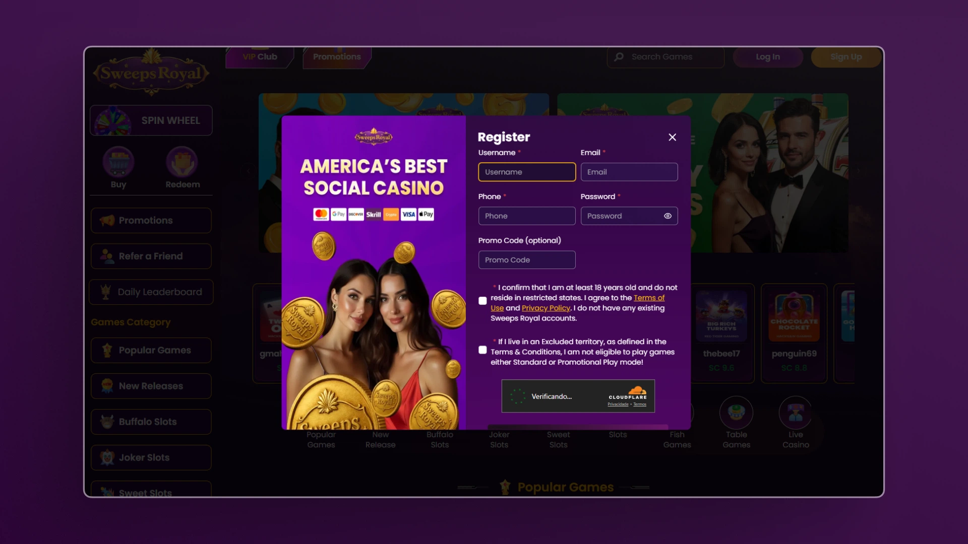 image How to Sign Up at Sweeps Royal casino