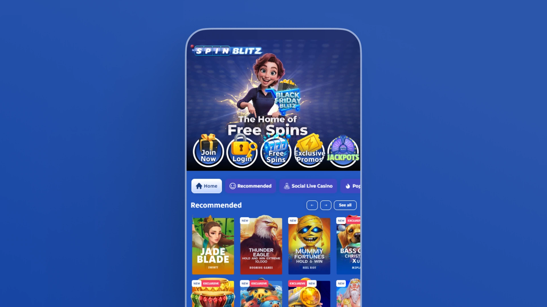 image mobile App SpinBlitz casino