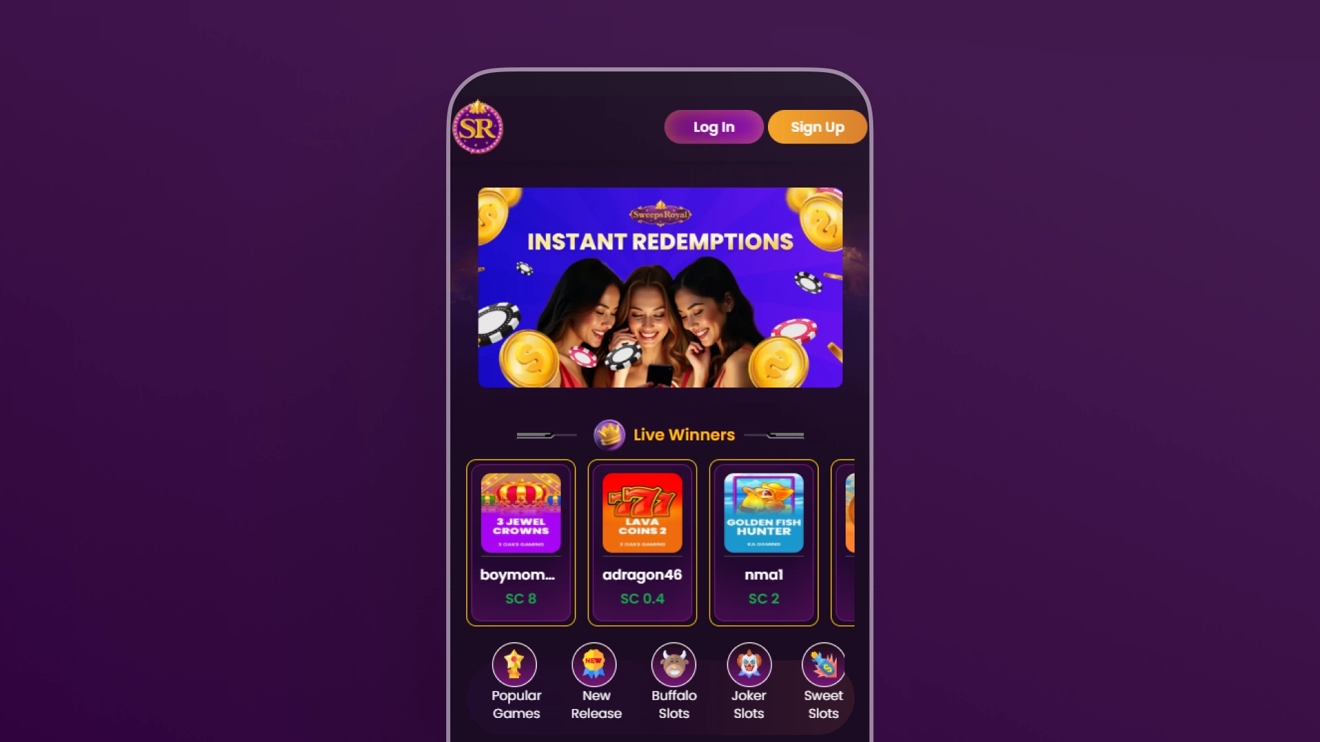 image mobile App Sweeps Royal casino